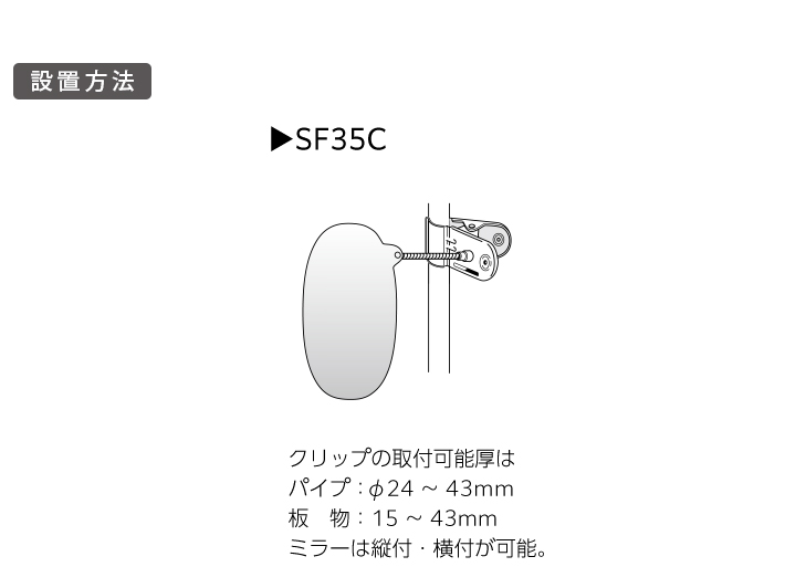 スーパーオーバル/SF81785×500mm(cm-275596)[1個] スーパーオーバル コミー 室内用 安全ミラー 通販モノタロウ